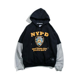 Patchwork Hooded Tops Hip Hop Streetwear