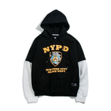 Patchwork Hooded Tops Hip Hop Streetwear