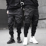 Men Ribbons Color Block Black Pocket