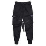 Men Ribbons Color Block Black Pocket