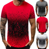 American men leisure color gradient T-shirt