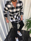 Men grid Black Shirt