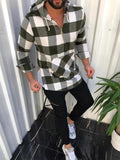 Men grid Black Shirt